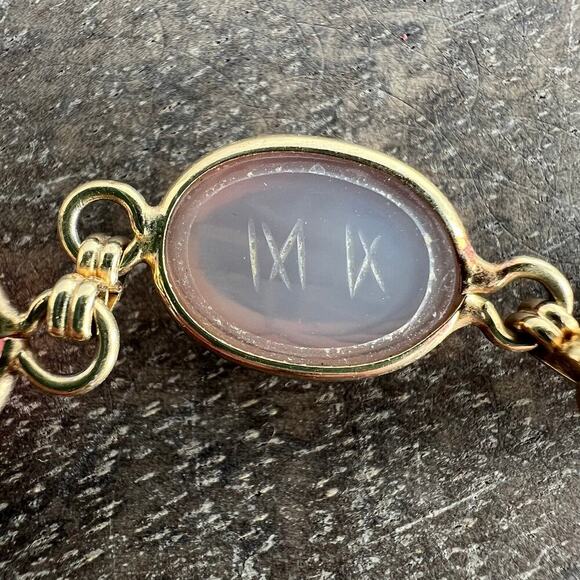 XiXi handmade multicolor stone station necklace on gold tone chain - Picture 10 of 11